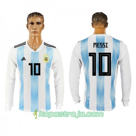 Billiga Fotbollströjor Argentina Messi 10 WM 2018 Hemma tröja Långärmad